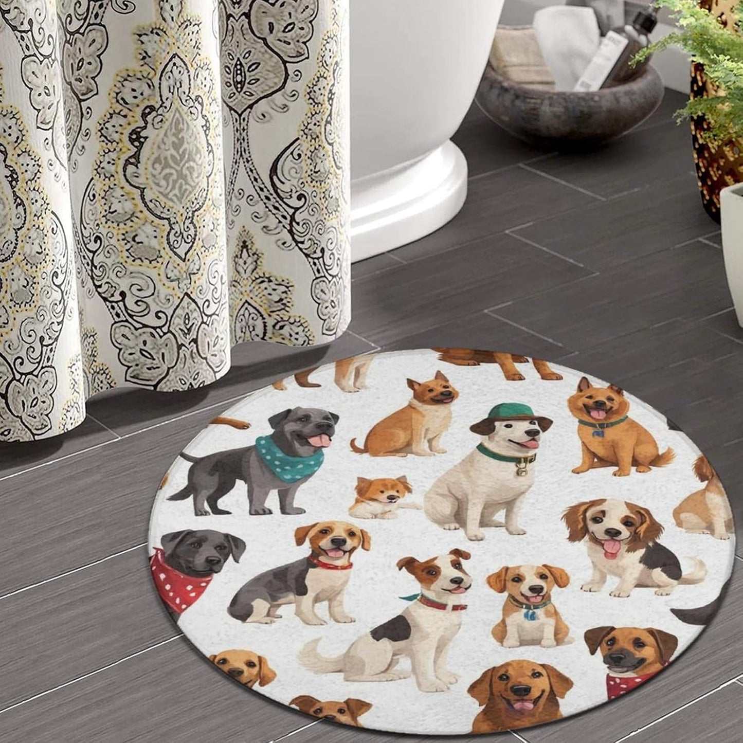 Large Home Decor Mat, Soft Round Yoga Carpet, Non Slip Machine Washable Home Office Circle Rug Gothic Witchy Sun Moon Mushroom Moth