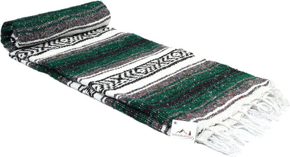Open Road Goods Blue Mexican Blanket - Authentic Serape Falsa Blanket - Handmade