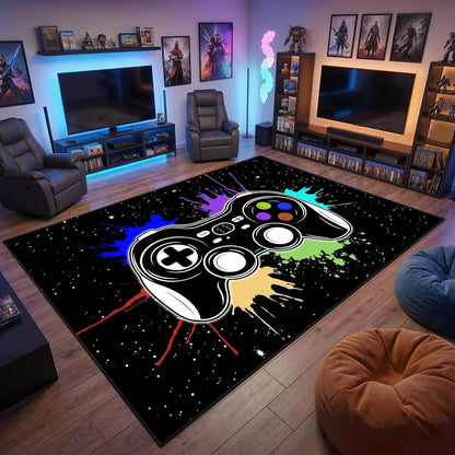 Game Controller Rugs for Bedroom Boys Living Room Gamer Gamepad Red Carpets Floor Mat Player Indoor Mats Gaming Art Design Home Decor Crystal Doormat Yoga Mats 3'x5'