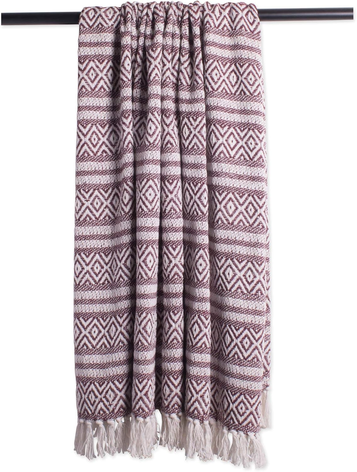 DII Global Diamond Stripe Woven Throw, 50x60-Inch, Mineral