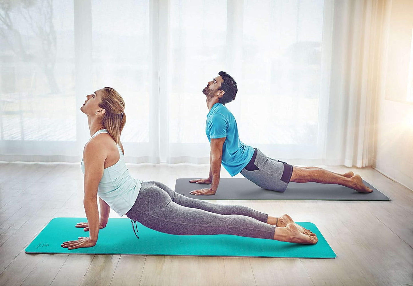 Ewedoos Eco Friendly Yoga Mat Thick TPE Yoga Mat Non Slip Yoga Mats Anti-tear Exercise Workout Mat for Women Men Kids Yoga, Pilates and Fitness