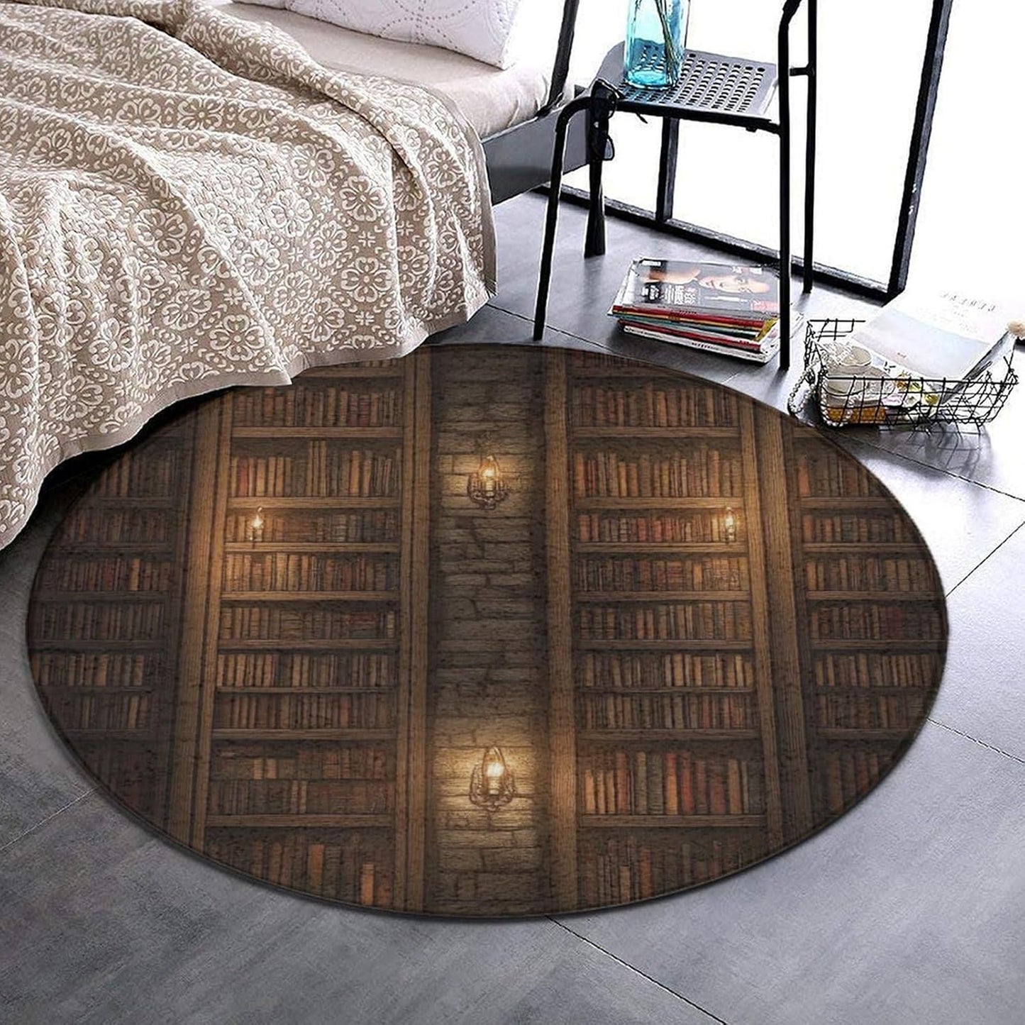 Room Sofa Yoga Soft Round Carpet, Home Decor Non Slip Kitchen Office Circle Rug, Machine Washable Modern Round Area Rug Beach Turtles, 60inch