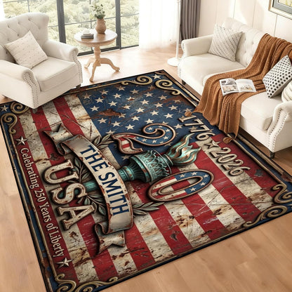 Personalized Family Name Initials Monogram Pink Rug, Shining Butterfly Printed Carpets for Girls Kids Butterfly Theme Living Room Indoor Bedroom Decor 5'×7' Soft Polyester Yoga Mat