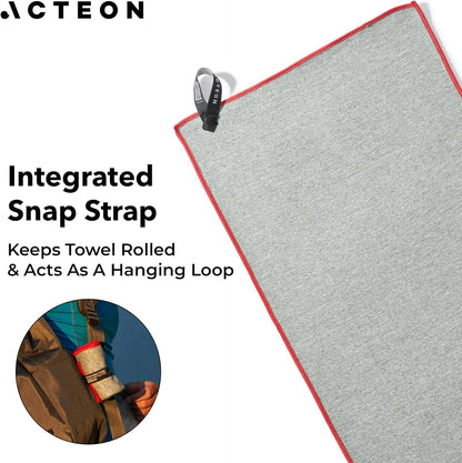 Acteon Microfiber Gym Towels 5 Pack, Quick Dry Silver ION Odor-Free Sweat Towel, Super Absorbent Fast Drying for Men & Women, Workout, Yoga, Running, Hiking, Travel – 16x30.5 Inch