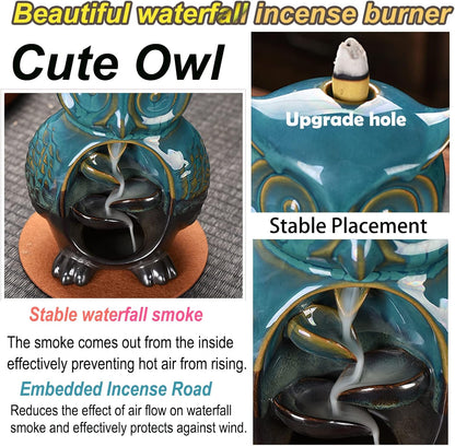 Mountain Waterfall Incense Burner，Backfall Incense Holder River, Incense Falls Meditation Decor for Room with Upgrade Incense Cones and Accessories (Mountain)