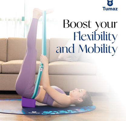 Tumaz Non-Slip Yoga Blocks 2-Pack - High Density/Lightweight EVA Foam & Natural Cork for Stability, Premium Set with E-Book Included