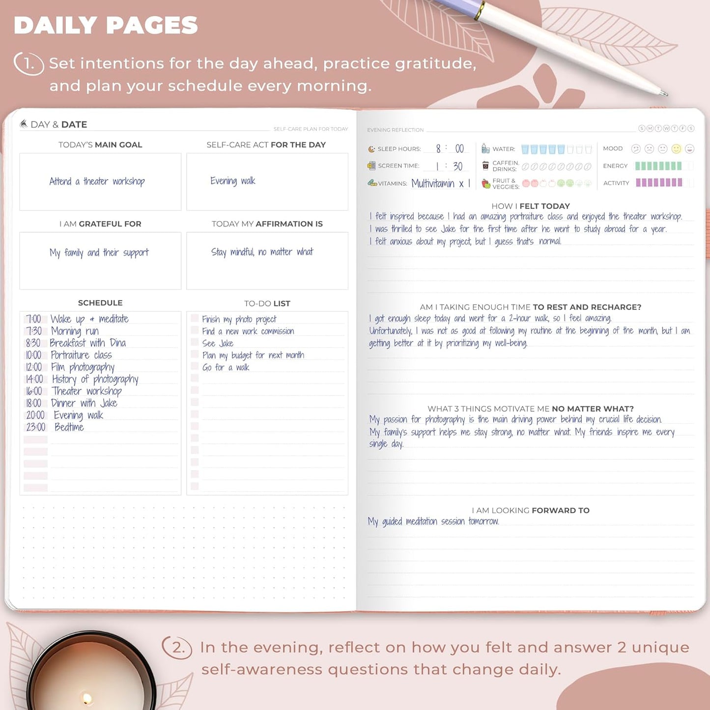 Clever Fox Self-Care Journal – Daily Reflection Notebook – Mental Health & Personal Development Planner, Meditation & Mood Log, A5 (Turquoise)