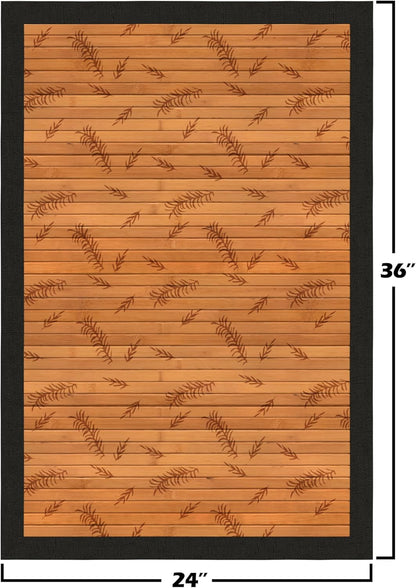 Red Lantern Bamboo Rug - Little Leaf - 4' x 6'