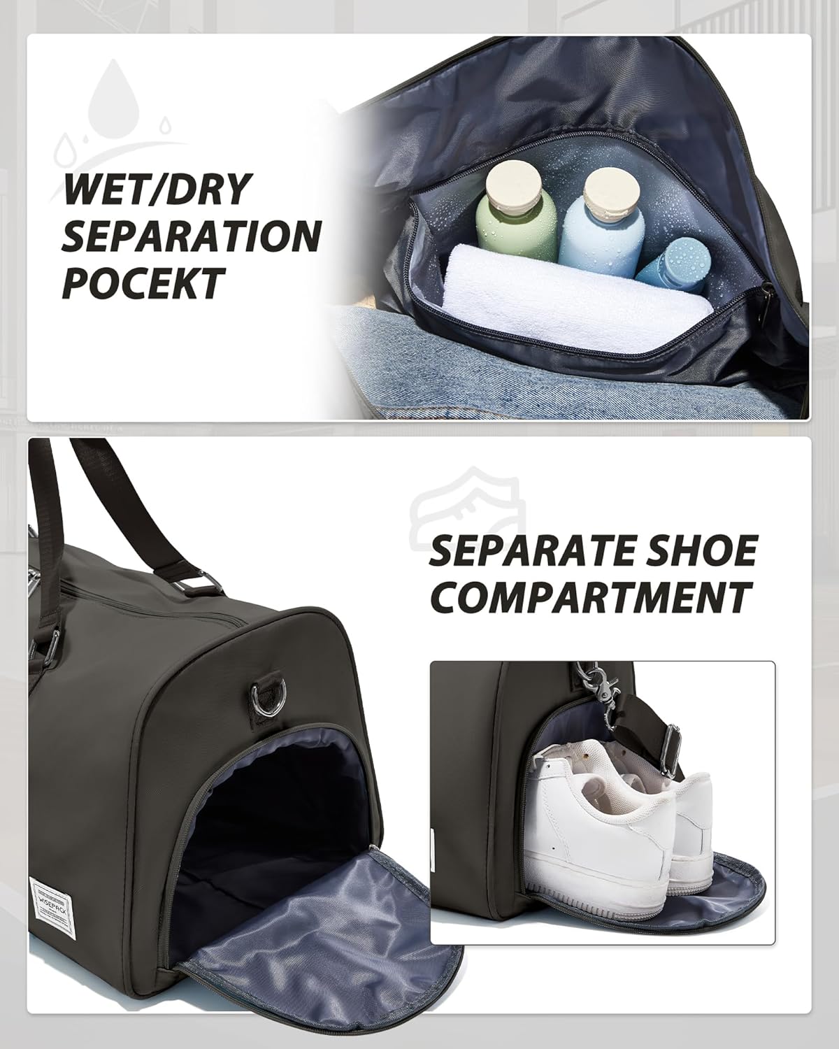 Gym Bag Womens Mens with Shoes Compartment and Wet Pocket Travel Duffel Bag for Women for Plane Sport Gym Tote Bags Swimming Yoga Waterproof Weekend Overnight Carry on Bag Hospital Holdalls - Colors B