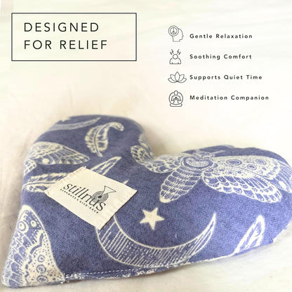 Stillnus Weighted Heart Eye Pillow with Organic Lavender & Flaxseed – Relaxation Gift for Women, Meditation Tool, Mindful Rest, Cooling Eye Mask, Wellness Self-Care Kit