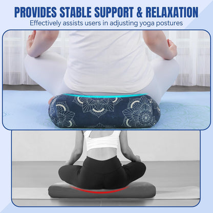 MABOZOO Yoga Bolster Pillow, Rectangular Yoga Bolster for Restorative & Meditation, Professional Meditation Cushion with Carry Handle