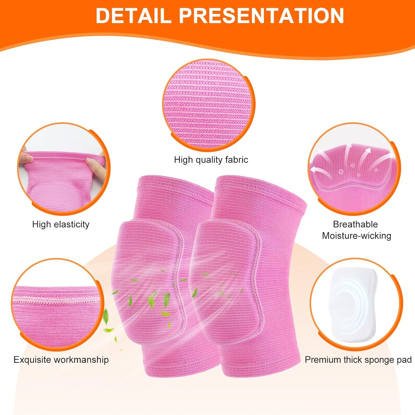 HISFFOG Volleyball Knee Pads for Women, Men, Youth, Girls, Kids, Knee brace for Volleyball Basketball Football Dance Yoga Tennis Running Cycling Workout Climbing Wrestling