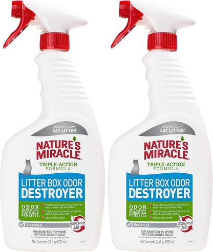 Nature's Miracle Litter Box Odor Destroyer, 24 Ounces, Eliminates Feces, Urine and Ammonia Odors from Cat Litter Box