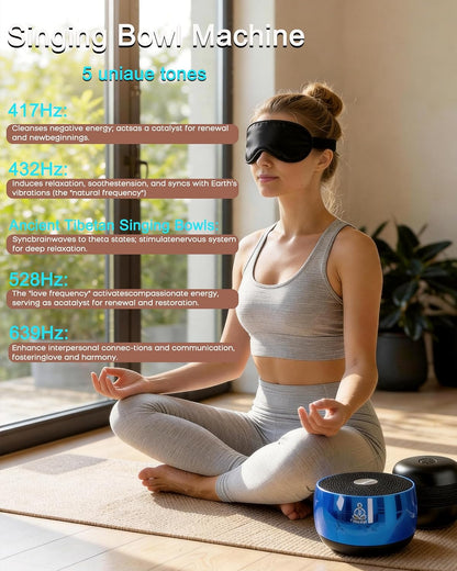 Sound Frequency Machine,Meditation Generator Instrument,Tone Device Tools - Solfeggio Frequencies Bath for Yoga, Mindfulness, Vibration System of Chakra Balancing, 5 Tones, 3 Timers