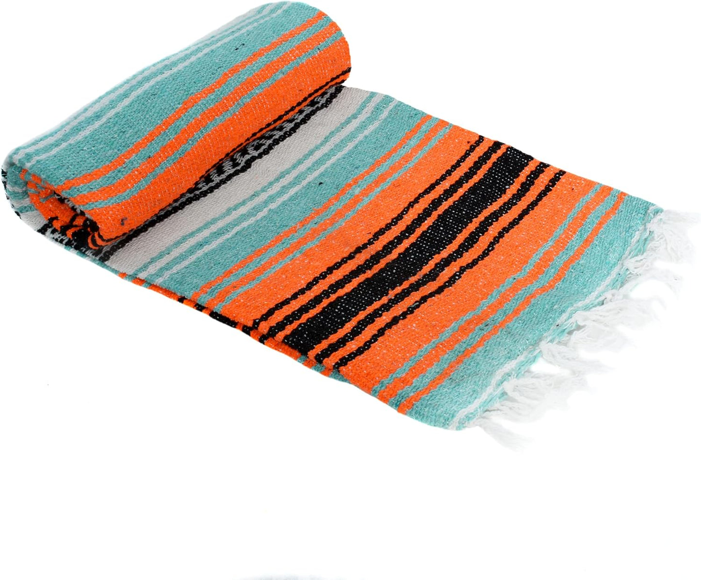 La Montana Authentic Mexican Blanket (10-Pack) - 74in x 50in Woven in Mexico - Falsa Throw for Yoga Studio, Picnic/Camping/Beach, Saddle Blanket, Bed/Home Decor (Assorted Neutrals)