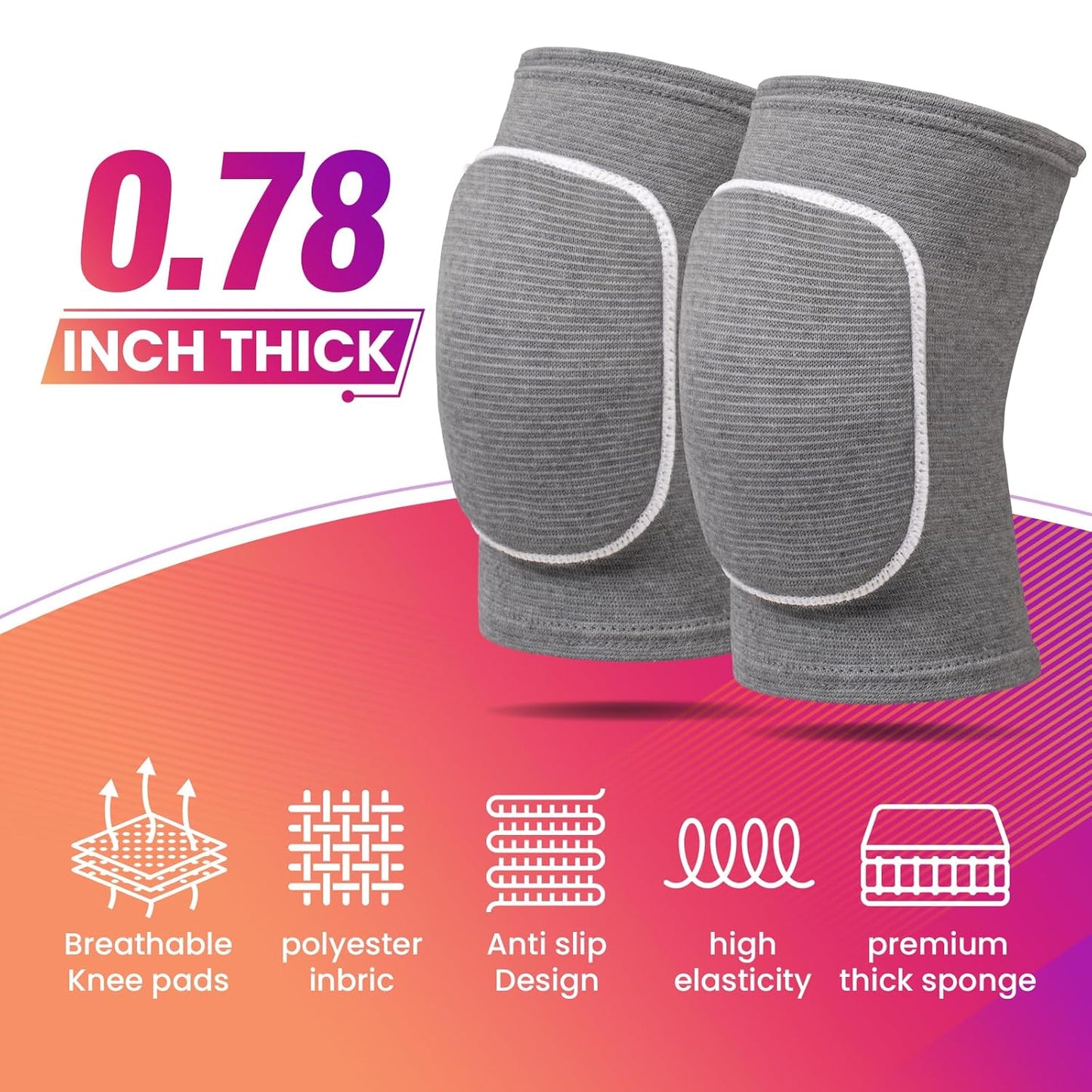 Volleyball Knee Pads,Knee Pads for Women,Men,Kids,Girls,Knee Brace for Basketball Volleyball Football Dance Yoga Tennis Running Cycling Workout Climbing (Black, Small)