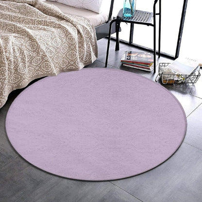 Machine Washable Modern Round Area Rug, Room Sofa Yoga Soft Round Carpet, Home Decor Non Slip Kitchen Office Circle Rug Grey, 24inch