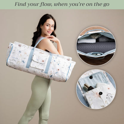 Maison d' Hermine Yoga Mat bag, Cylindrical bag for Woman&Men, yoga mat Bag &Adjustable shoulder straps Yoga Mat Carrier Bag with Drawstring Water Bottle Pocket and zipper pocket Easter Gifts