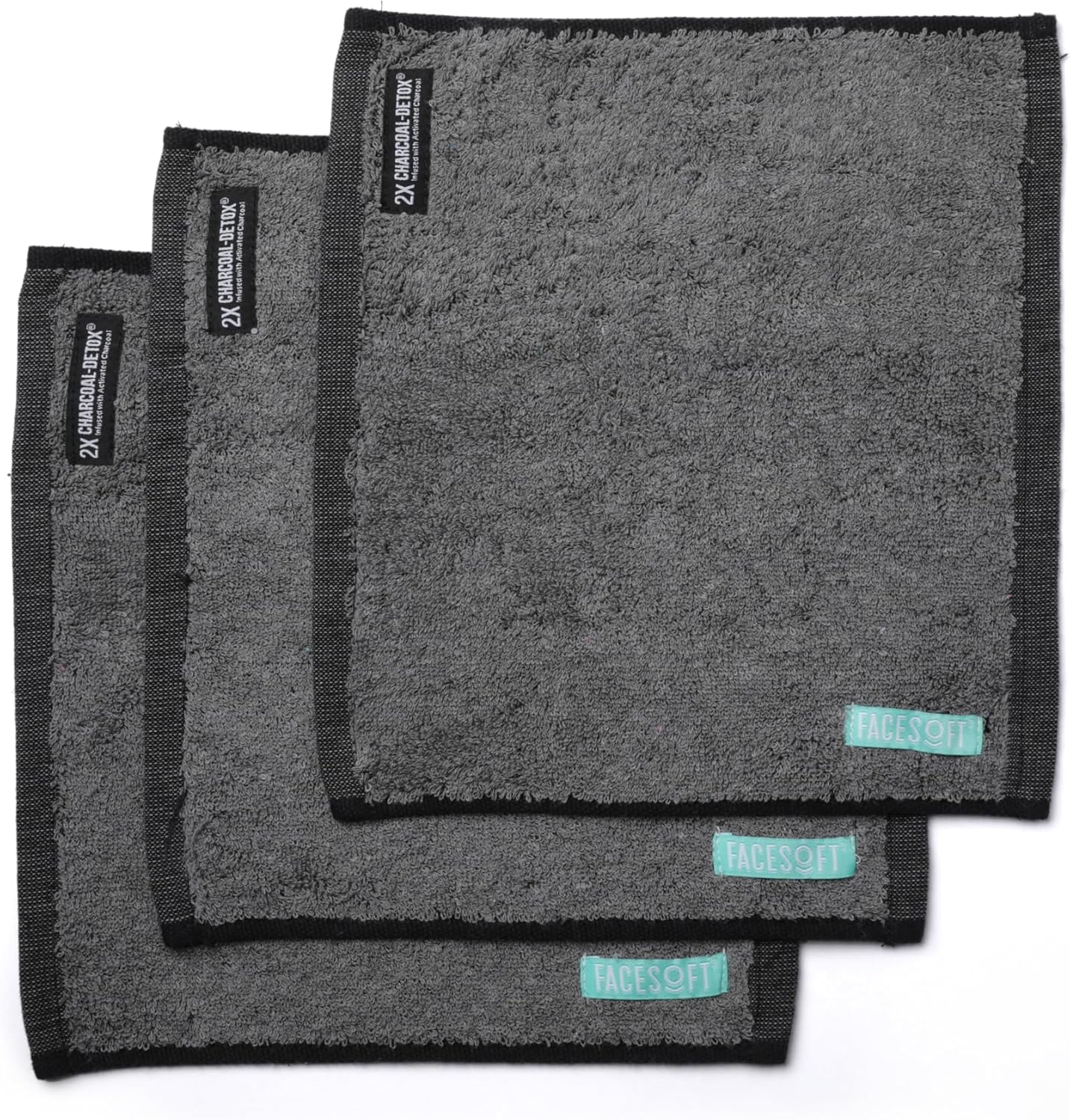 Facesoft Yoga Towel - Infused with Activated Charcoal to Detoxify and Sweat - Made with Eco-Friendly Aqua-Cotton Yarn - Biodegradable and Sustainable - All Ages