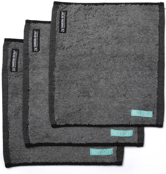 Facesoft Yoga Towel - Infused with Activated Charcoal to Detoxify and Sweat - Made with Eco-Friendly Aqua-Cotton Yarn - Biodegradable and Sustainable - All Ages