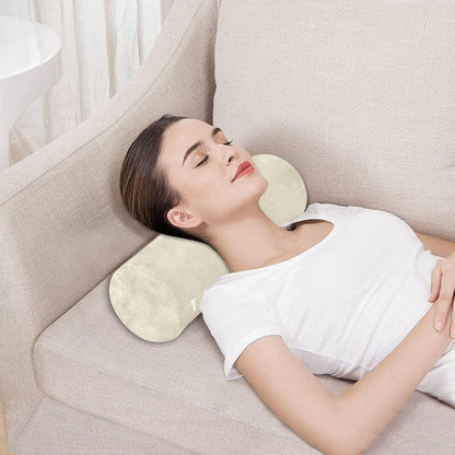 Yuiboo Bolster Pillow Yoga Beige Firm Neck Roll Pillow 5.5" x 17" Small Round Pillows Decorative Throw Pillows Cylinder Body Pillow Cover Back Support Pillow