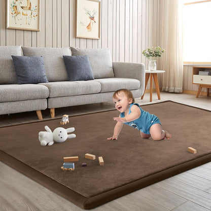 Baby Play Mat for Floor Nursery Rug Muscle Mat Area Rug Playroom Rug 79"x110" Playpen Mat Memory Foam 1.3" Thick Crawling Mat For Babies,Toddlers, Infants, Kids,Grey