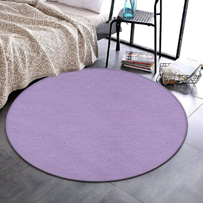 Room Sofa Yoga Soft Round Carpet, Modern Round Area Rug, Non Slip Machine Washable Kitchen Office Circle Rug Purple, 36inch