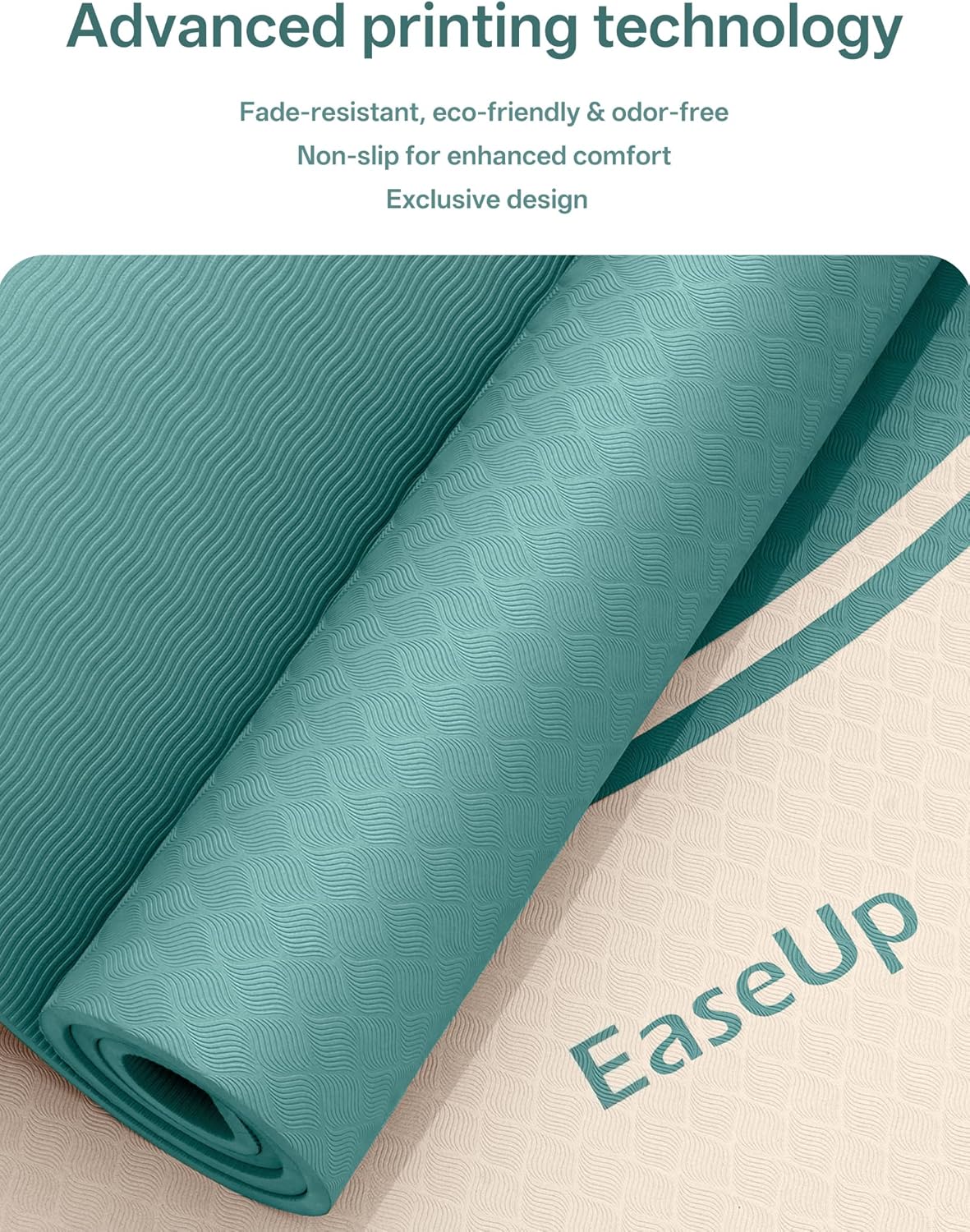 EaseUp Extra Thick Yoga Mat -2/5 inch (10MM), 72.8x31.5" Extra Long-Wide, Professional TPE Non-slip yoga mats for Yoga,Exercise, Workout,Pilates and Fitness, with strap