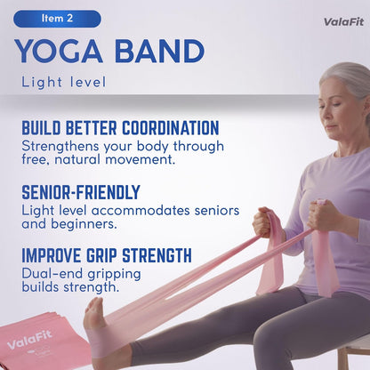 [All-in-One Kit] Chair Yoga for Seniors Over 60: 71 Seated Exercises with Video + 4 Resistance Bands | Large Print Cards for Mobility, Balance, Strength & Weight Loss | Gift for Mom & Dad