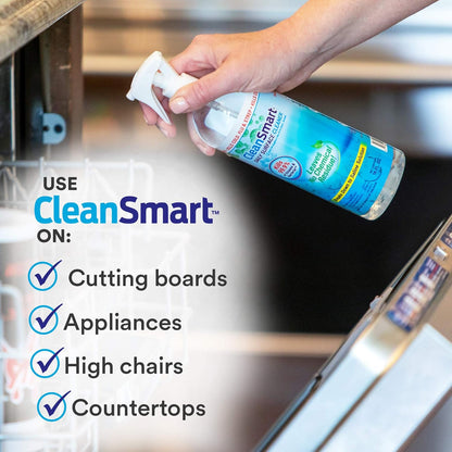 CleanSmart Daily Surface Cleaner and Pet-Safe Disinfectant, Kills 99.9% of Viruses, Bacteria, 23 ounce Bottle (Pack of 2)