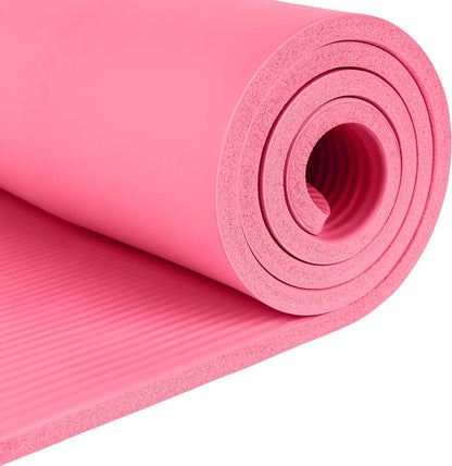 Retrospec Solana Yoga Mat Thick 1/2in Non-Slip Workout Mat with Nylon Strap - 72x24in Exercise Mat for Pilates, Stretching & Fitness - BPA Free, Easy Clean