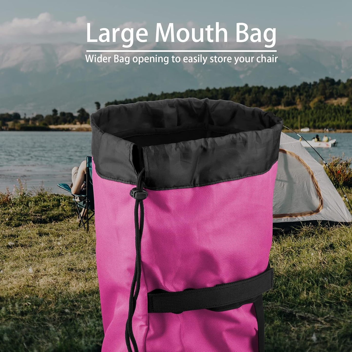 Xxerciz Foldable Camp Chair Replacement Bag Carrying Bag Large Mouth Bag with Shoulder Strap for Outdoor Camping, Heavy Duty Large Storage Folding Chair Bag 48 inches (Chair is not Included)