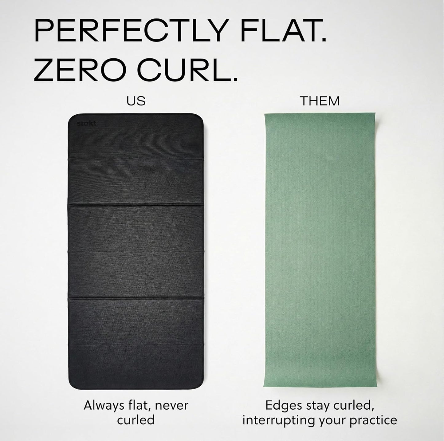 Stakt Foldable Yoga Mat Pro, 2 in 1 with Premium Textured Grip, Non Slip, Folding Exercise and Fitness Mat for Pilates, Strength Training, and High Impact Workouts