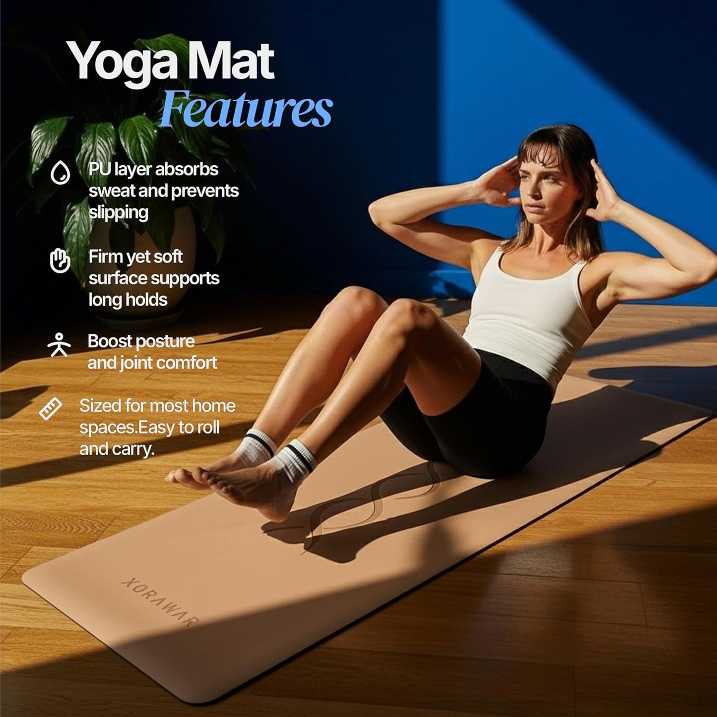 Natural Rubber Mat with Bag | 4.5 mm Pilates Mat | Non Slip Yoga Mat Non Slip| Gym Mats for Home Gym Floor Mat | Home Exercise Mats for Home Workout Accessories | Fitness Mat, Workout Mats for Home Gym | Yoga Matt | Stretching Mat