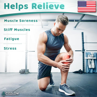 Muscle Roller Stick - Black Green - Hand Held Body Massager with 9 Rollers & Non-Slip Handles - Deep Tissue Massage & Maximum Muscle Recovery - Leg, Back, Arm, Thigh, Butt Sculpting Tool - by Cozlow