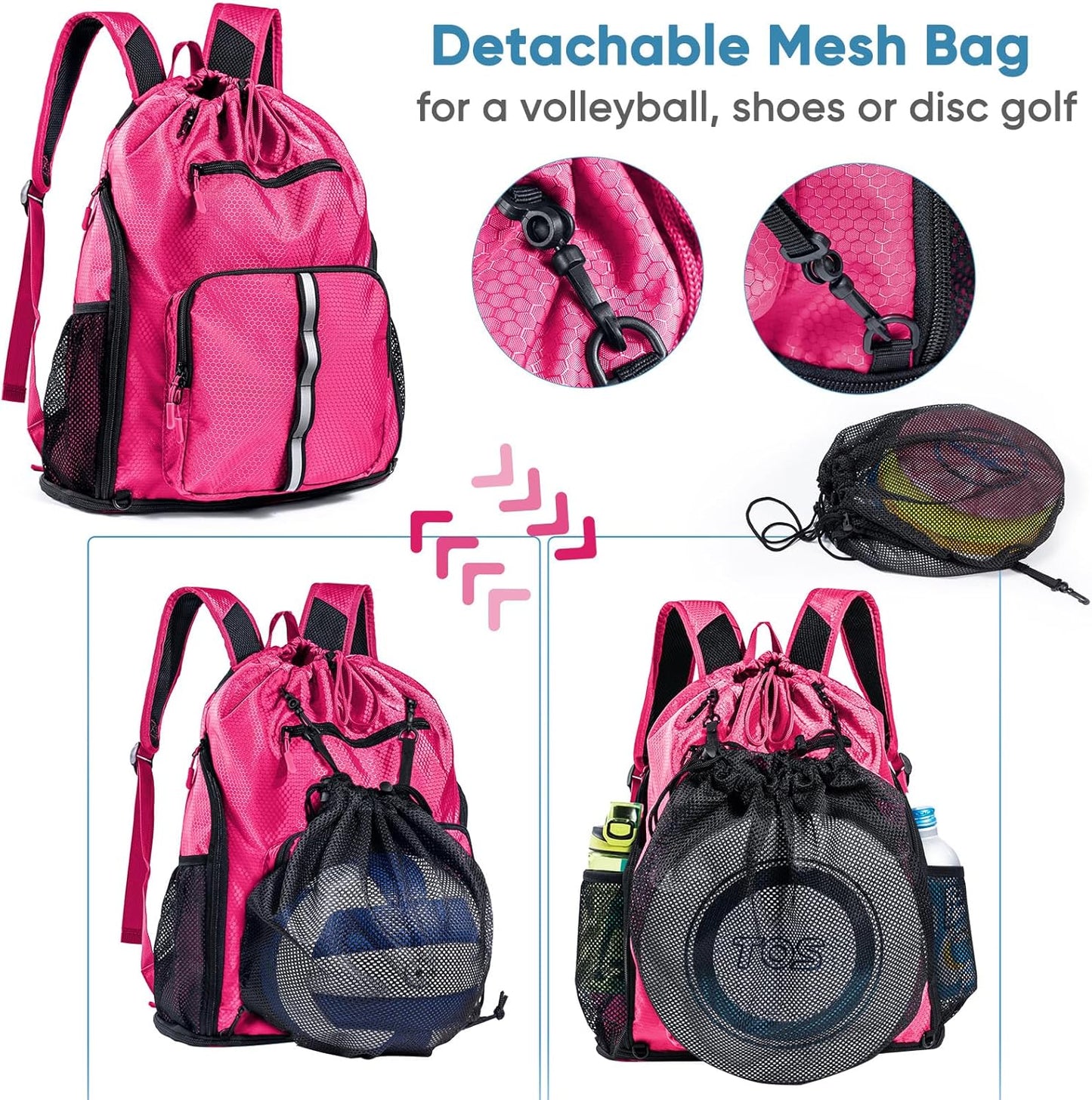 Large Beach Backpack Waterproof Sandproof - Customized Oversized Drawstring Pool Bag with Shoe Compartment for Toiletries, Towels, Gym, Travel