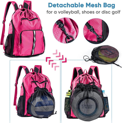 Large Beach Backpack Waterproof Sandproof - Customized Oversized Drawstring Pool Bag with Shoe Compartment for Toiletries, Towels, Gym, Travel