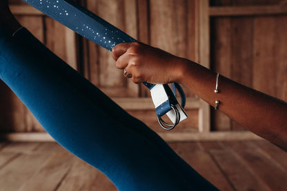 yogadesignlab | The Yoga Strap | Luxurious, Extra Long, Super Soft, Eco Printed | Studio Quality, Adjustable | Safely Stretch Further and Hold Longer | 8 ft Long