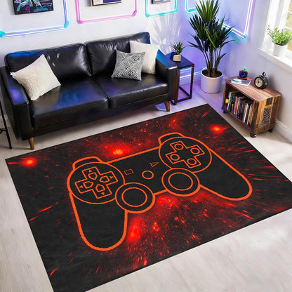 Game Controller Rugs for Bedroom Boys Living Room Gamer Gamepad Red Carpets Floor Mat Player Indoor Mats Gaming Art Design Home Decor Crystal Doormat Yoga Mats 3'x5'