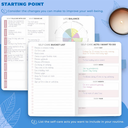 Clever Fox Self-Care Journal – Daily Reflection Notebook – Mental Health & Personal Development Planner, Meditation & Mood Log, A5 (Turquoise)