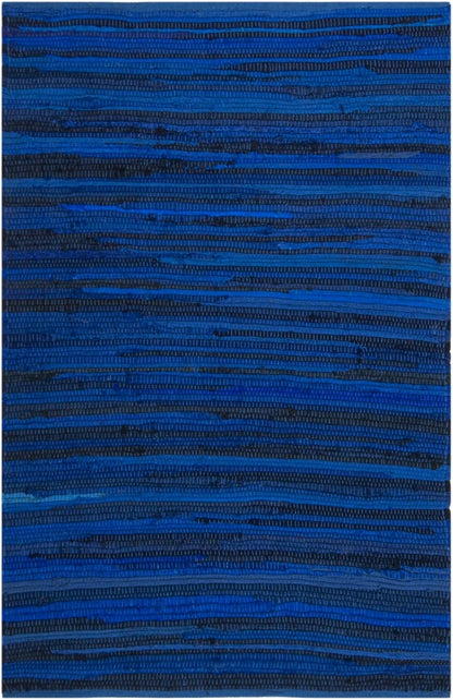 SAFAVIEH Area Rug 3x5 - Rag Rug Collection - Blue & Multi, Handmade Cotton, Boho Stripe Pattern, Ideal for Entryway, Living Room, Bedroom, Dining Space (RAR130B)