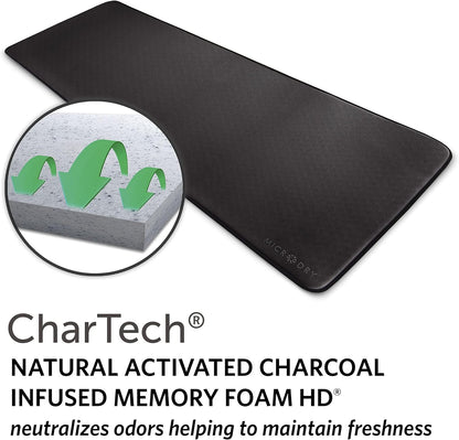 MICRODRY Deluxe Fitness Exercise Yoga Mat for Home & Gym, Extra Thick for High Impact Training, Multi Layered Skid Resistant Surface, Odor Neutralizing with Carrying Strap