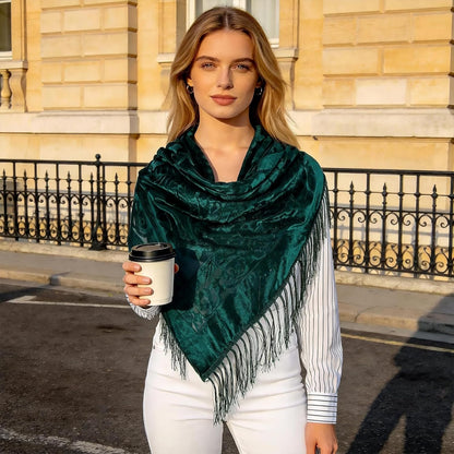 E-Clover Lace Shawl Velvet Scarfs Shawls and Wraps for Evening Dresses Wedding Shawl Wraps for Dress Accessories Winter
