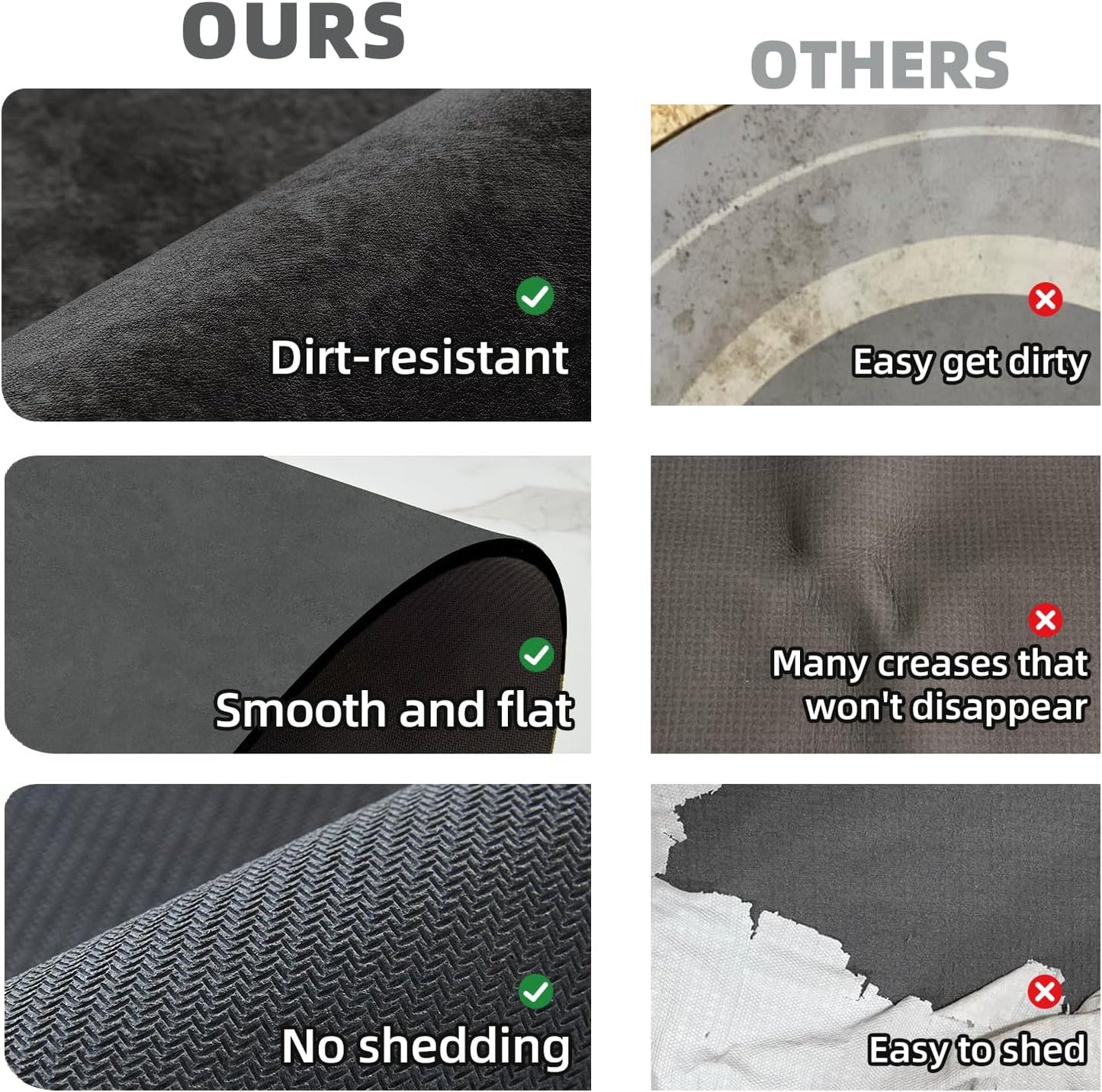 TYUU Bath Mat, Bathroom Rugs Non Slip Washable Thin Absorbent Quick Dry Bath Mat Fits Under Door Bathroom Floor Mat Perfect for Bath, Shower, or Sink 24"x36" Dark Grey