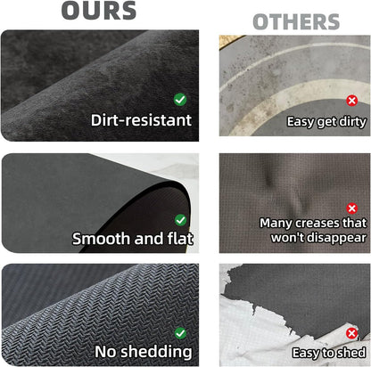 TYUU Bath Mat, Bathroom Rugs Non Slip Washable Thin Absorbent Quick Dry Bath Mat Fits Under Door Bathroom Floor Mat Perfect for Bath, Shower, or Sink 24"x36" Dark Grey