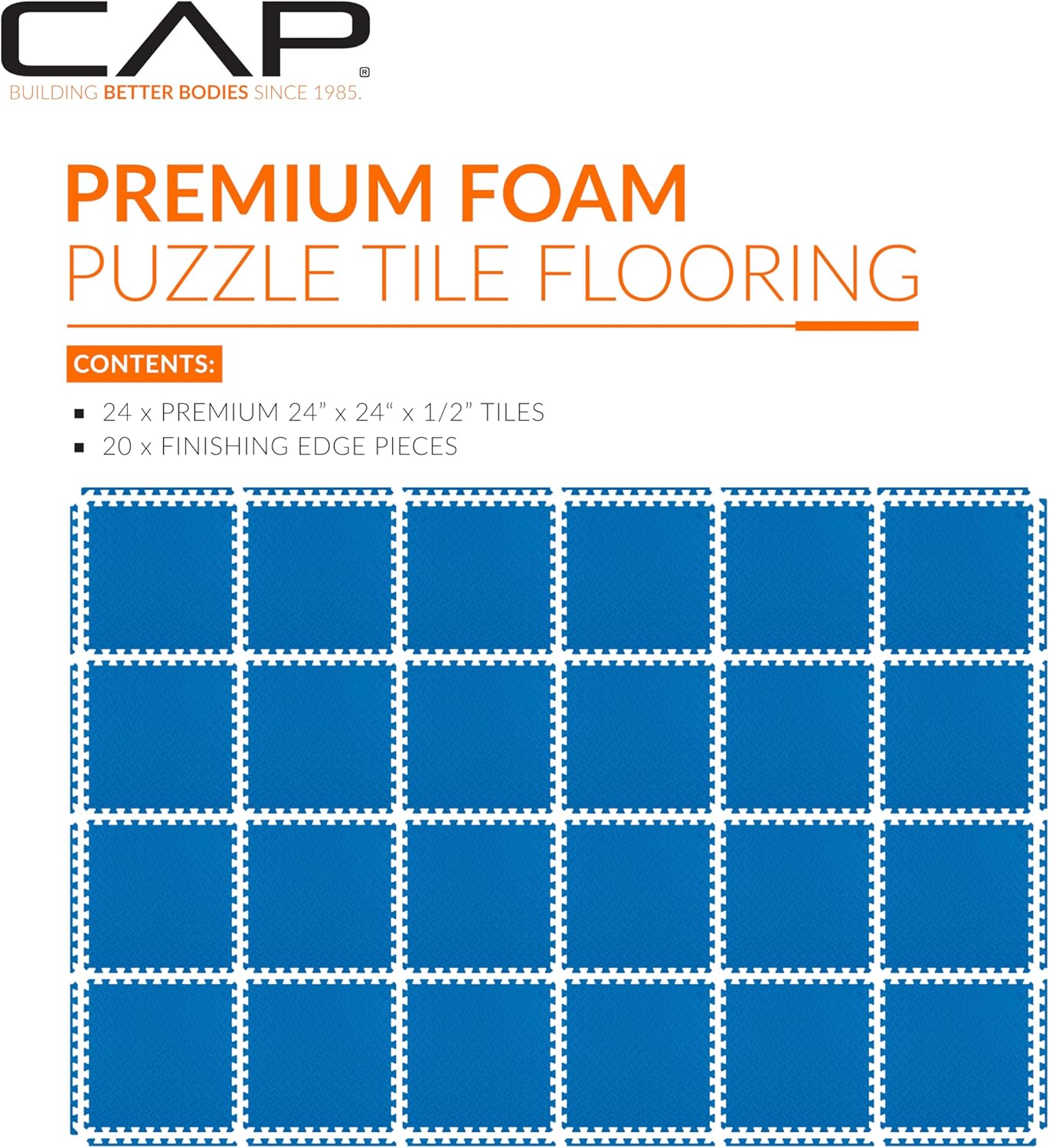 CAP Puzzle Exercise Mats | 1/2” Thick EVA Interlocking Foam Tiles for Home Gym Flooring | Multiple Options