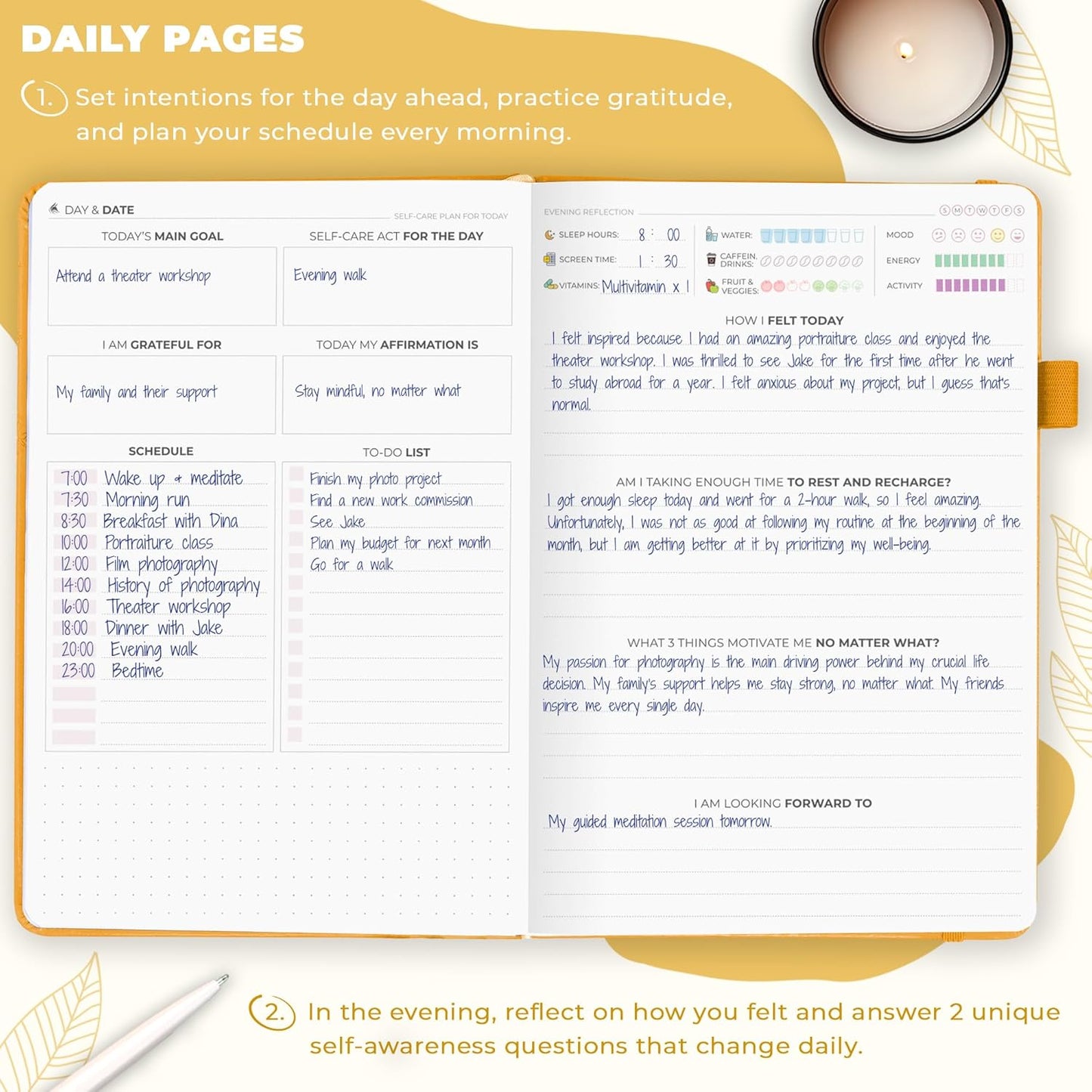 Clever Fox Self-Care Journal – Daily Reflection Notebook – Mental Health & Personal Development Planner, Meditation & Mood Log, A5 (Turquoise)