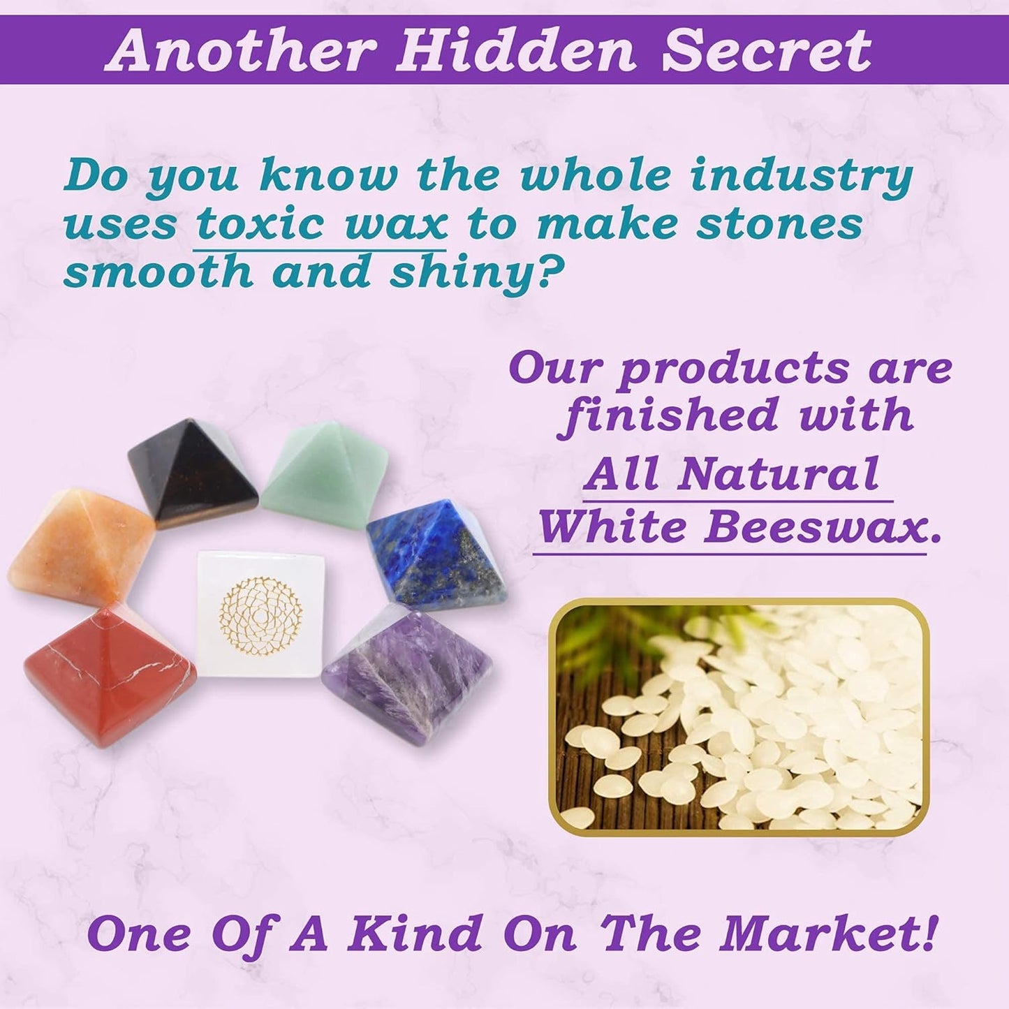 Uorbeay NatureWonders All Natural 7 Chakra Stone Set (Pyramid) with Engraved Symbols (Gift Box, Information Brochure & Pouch) - Healing Crystals, Balancing, Tumbled Palm Stone, Touchstone, Meditation