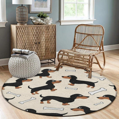 Large Home Decor Mat, Soft Round Yoga Carpet, Non Slip Machine Washable Home Office Circle Rug Gothic Witchy Sun Moon Mushroom Moth