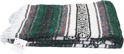 Open Road Goods Blue Mexican Blanket - Authentic Serape Falsa Blanket - Handmade
